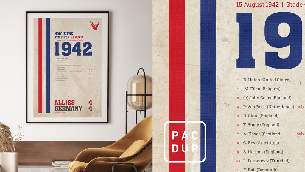 Escape to Victory typographic art print close up detail – PAC DUP