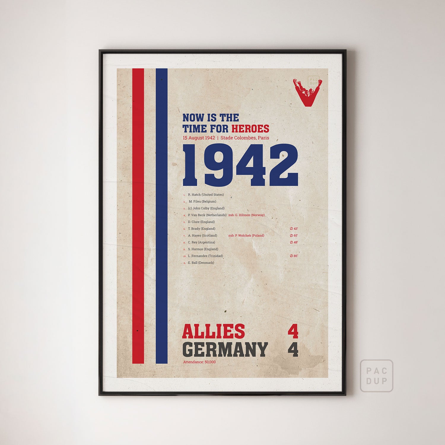 Escape to Victory typographic art print – PAC DUP